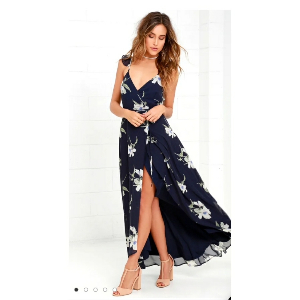 Lulu's All Mine Floral Wrap Dress XL